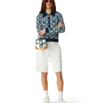 Suéter de punto con cremallera y monograma