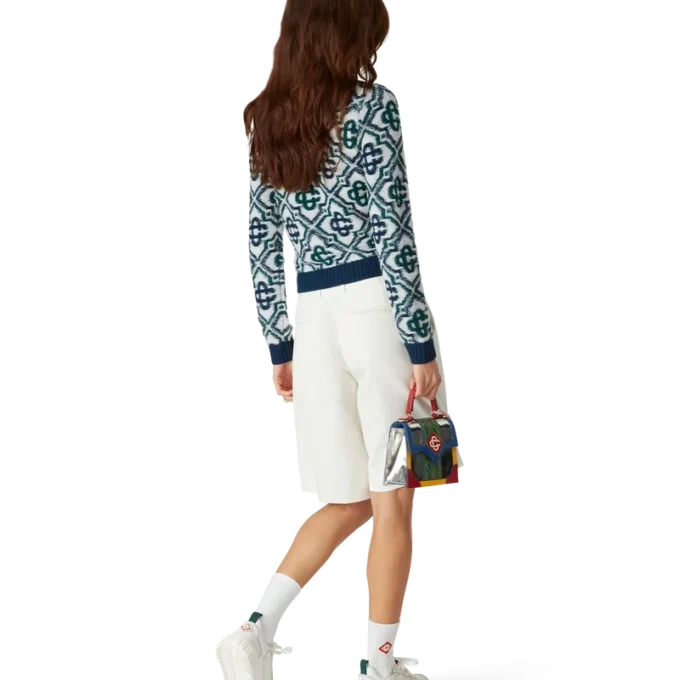 Suéter de punto con cremallera y monograma