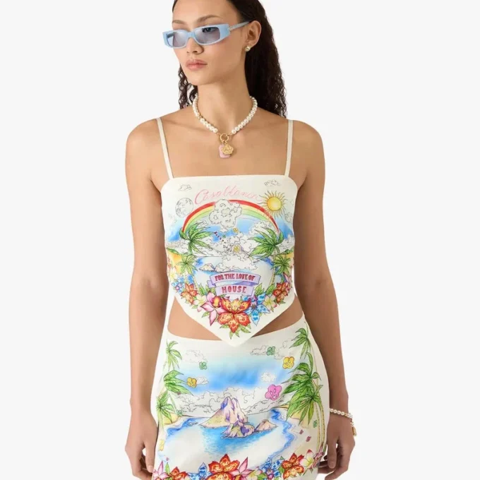 Top con pañuelo de satén de seda Better Days