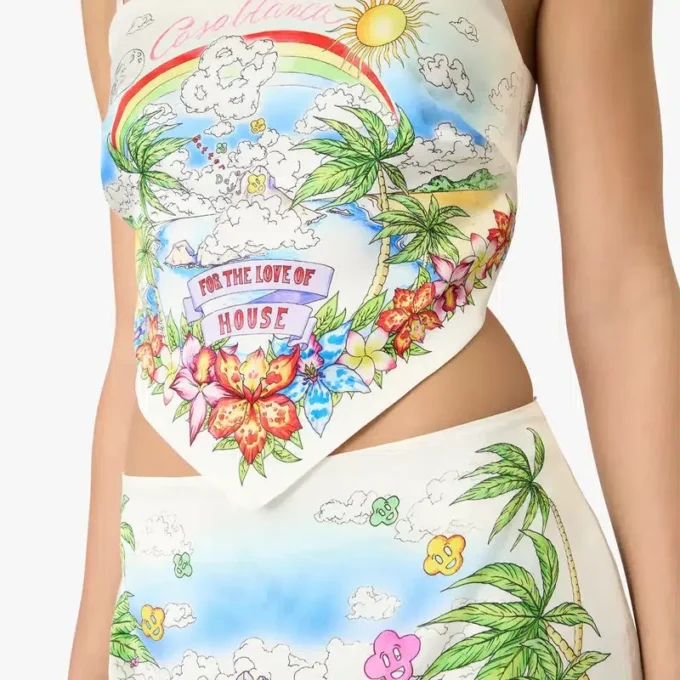 Top con pañuelo de satén de seda Better Days