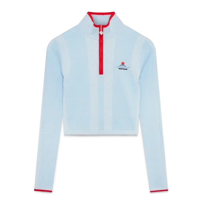 Top corto de capa base de merino para esquí