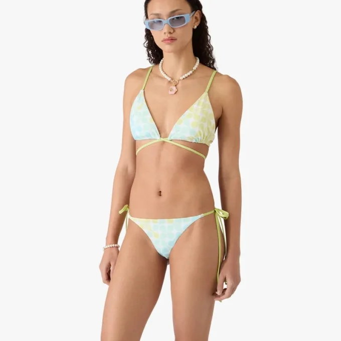 Top de bikini con cordones y cuentas Optic Drop