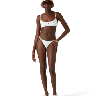 Top de bikini con monograma jacquard