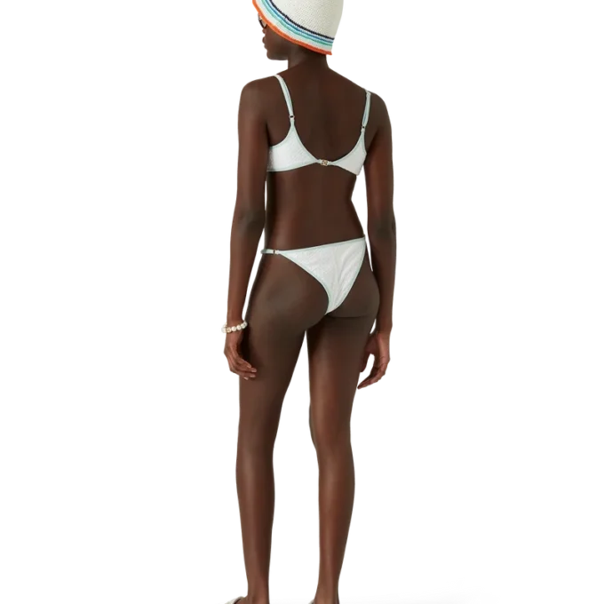 Top de bikini con monograma jacquard