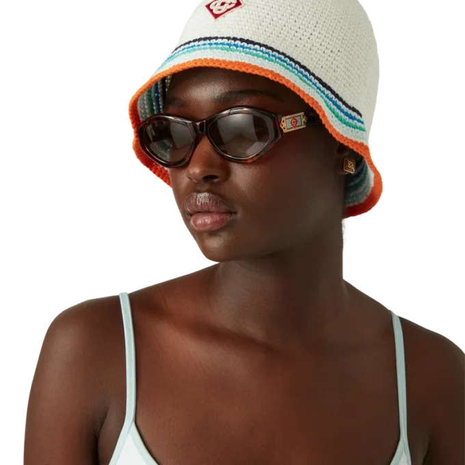 Top de bikini con monograma jacquard