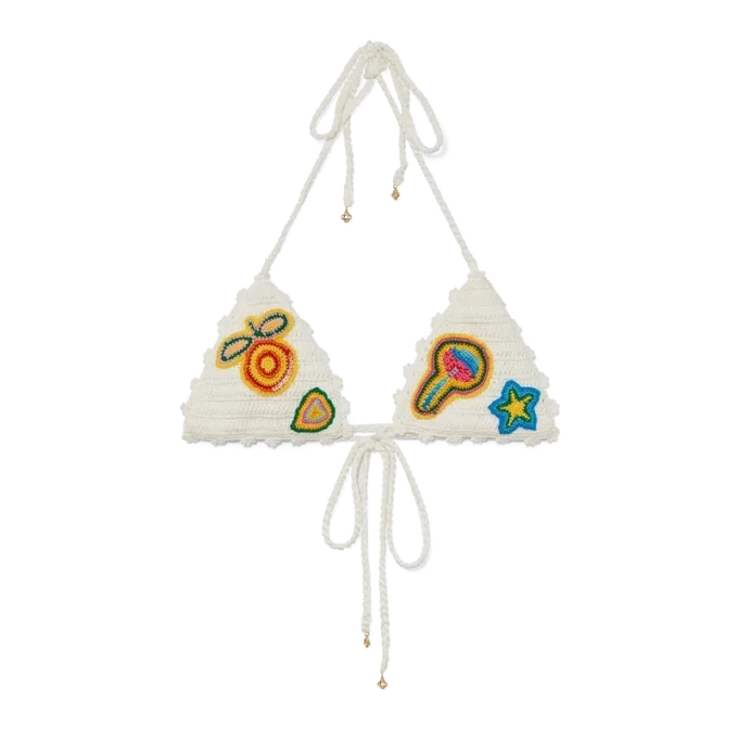 Top de bikini de ganchillo con motivos
