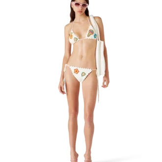 Top de bikini de ganchillo con motivos