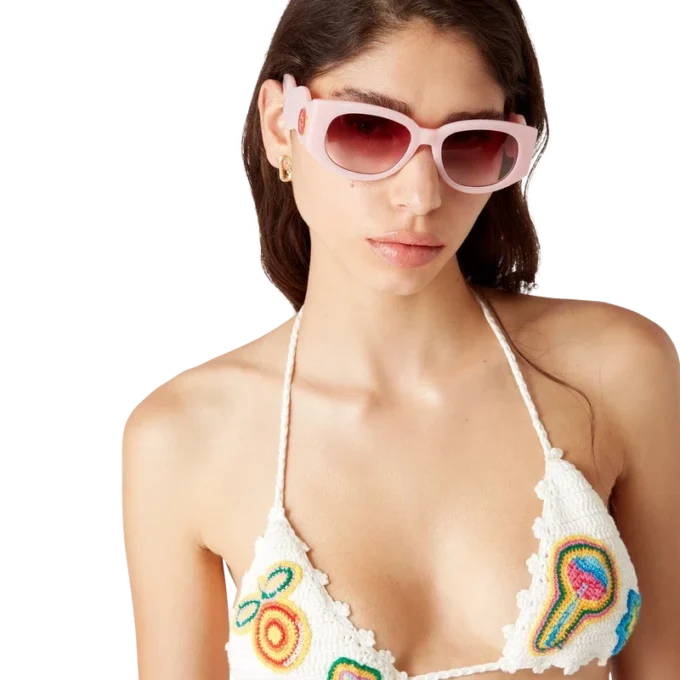 Top de bikini de ganchillo con motivos
