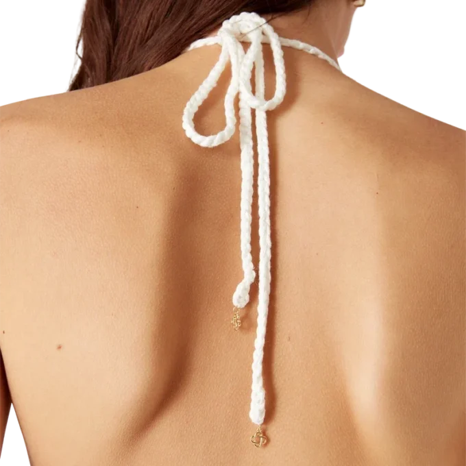 Top de bikini de ganchillo con motivos