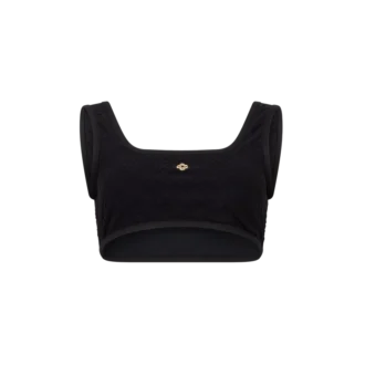 Top de bikini de jacquard con monograma