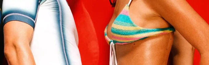 Top de bikini de rizo a rayas Top de bikini de rizo a rayas