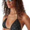 Top de bikini Monogram degradado en negro
