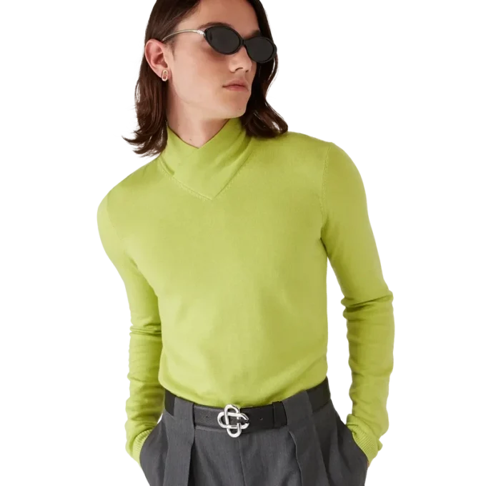 Top de cuello vuelto de merino