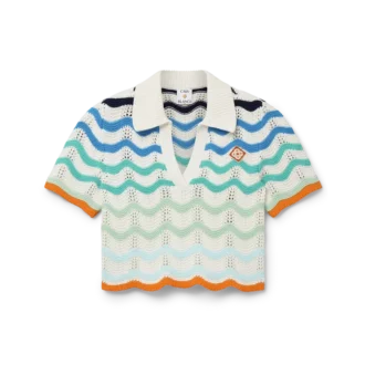 Top de ganchillo con ondas degradadas