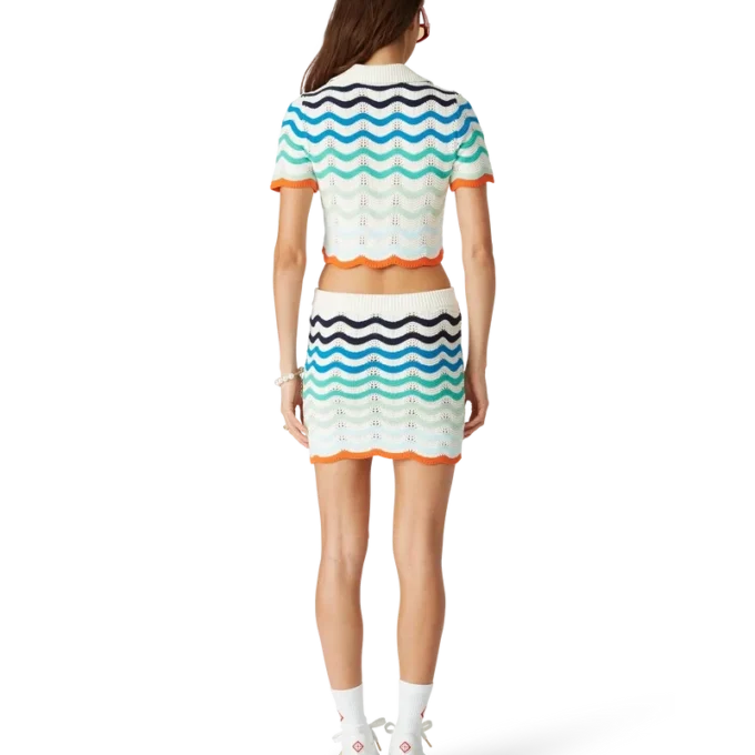 Top de ganchillo con ondas degradadas Top de ganchillo con ondas degradadas