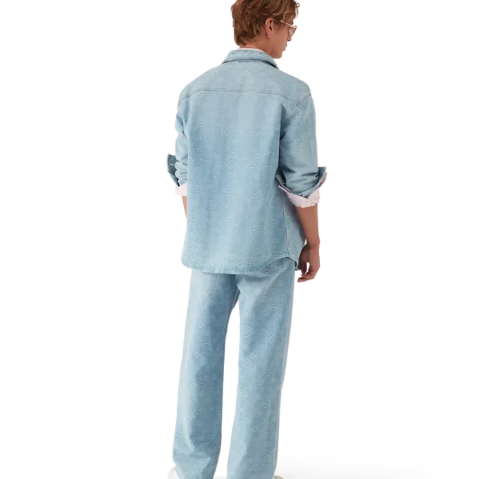 Vaqueros de corte holgado con monograma en denim