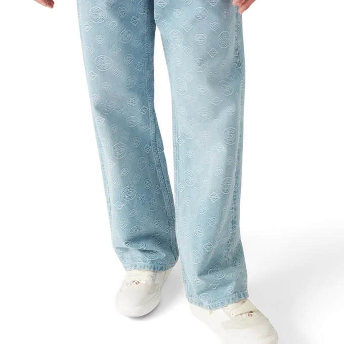 Vaqueros de corte holgado con monograma en denim