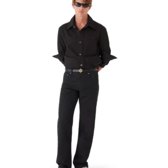 Vaqueros de pierna recta con monograma de denim