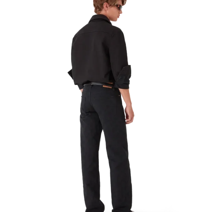 Vaqueros de pierna recta con monograma de denim