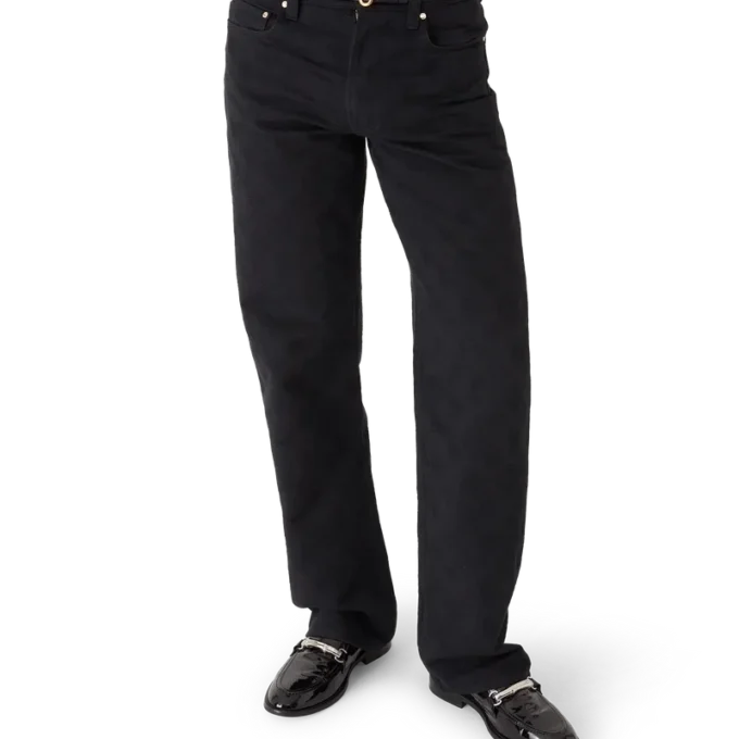 Vaqueros de pierna recta con monograma de denim