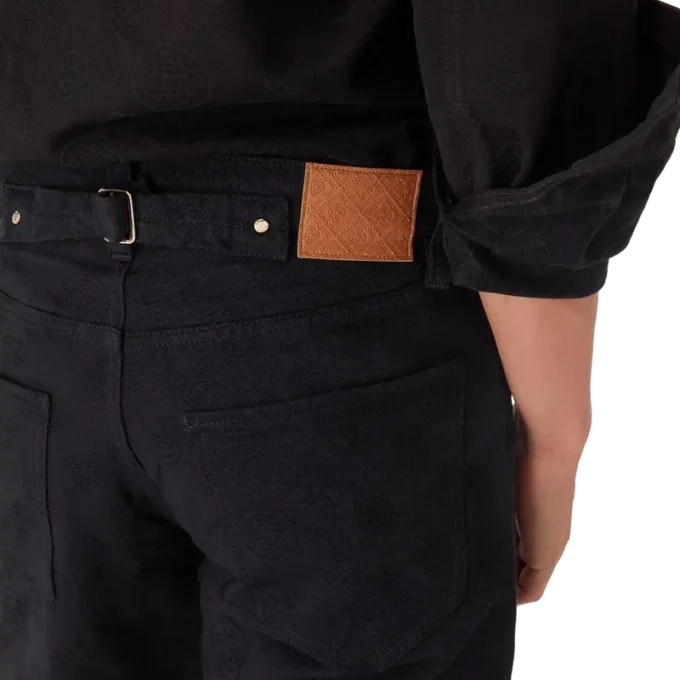 Vaqueros de pierna recta con monograma de denim