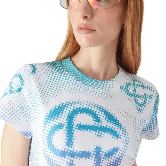 Vestido camiseta con logotipo en semitonos