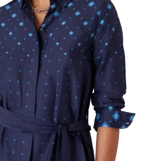 Vestido de camisa de seda degradado