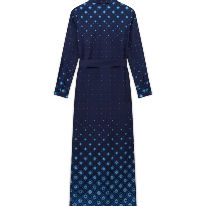 Vestido de camisa de seda degradado