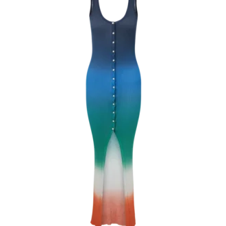 Vestido de canalé degradado