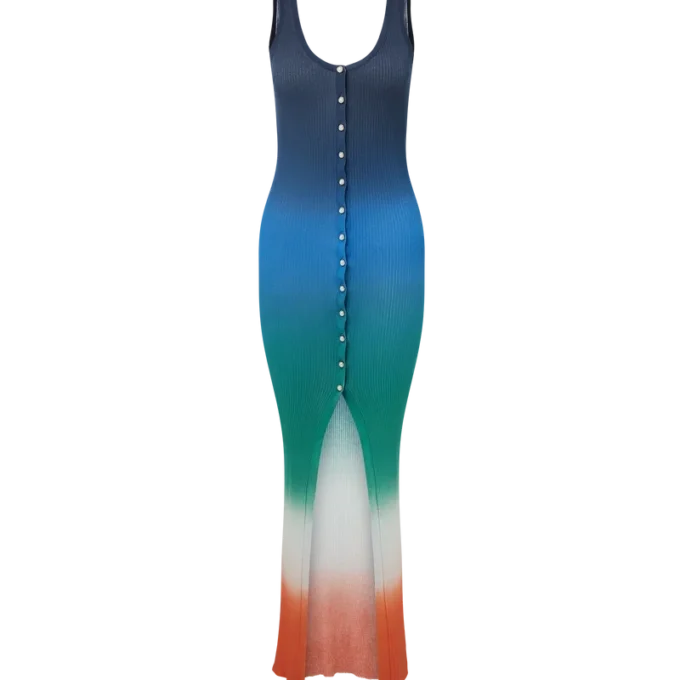 Vestido de canalé degradado