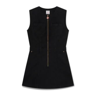 Vestido de denim con cremallera y monograma