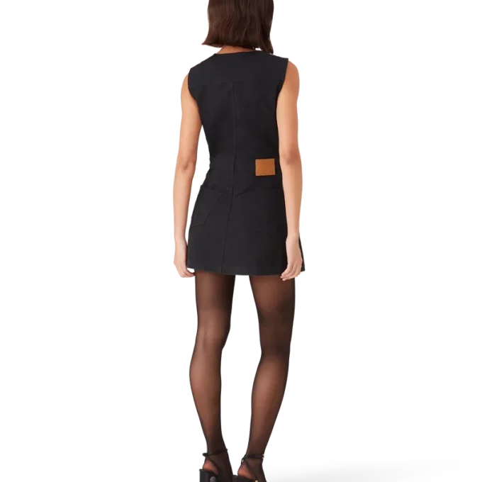 Vestido de denim con cremallera y monograma