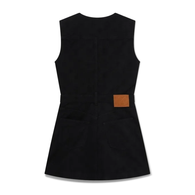 Vestido de denim con cremallera y monograma