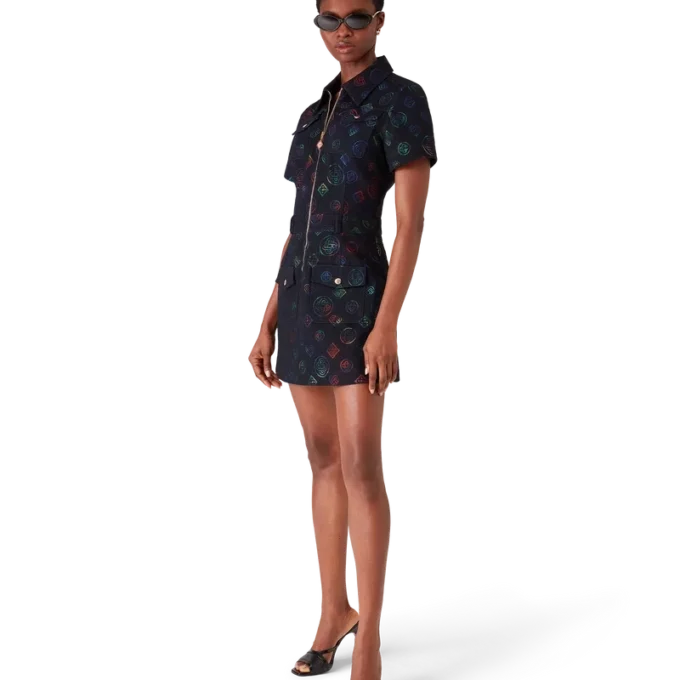 Vestido de denim con monograma