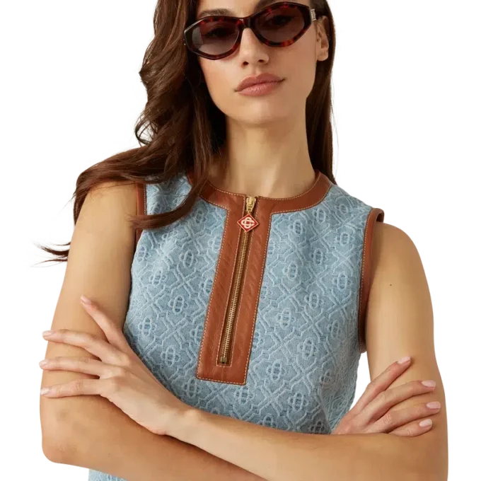 Vestido de denim con monograma