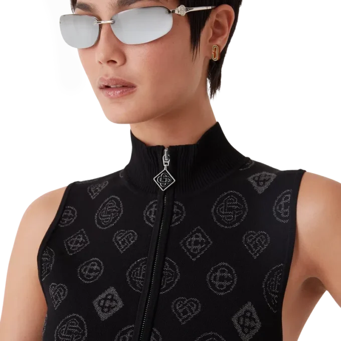 Vestido de jacquard con monograma