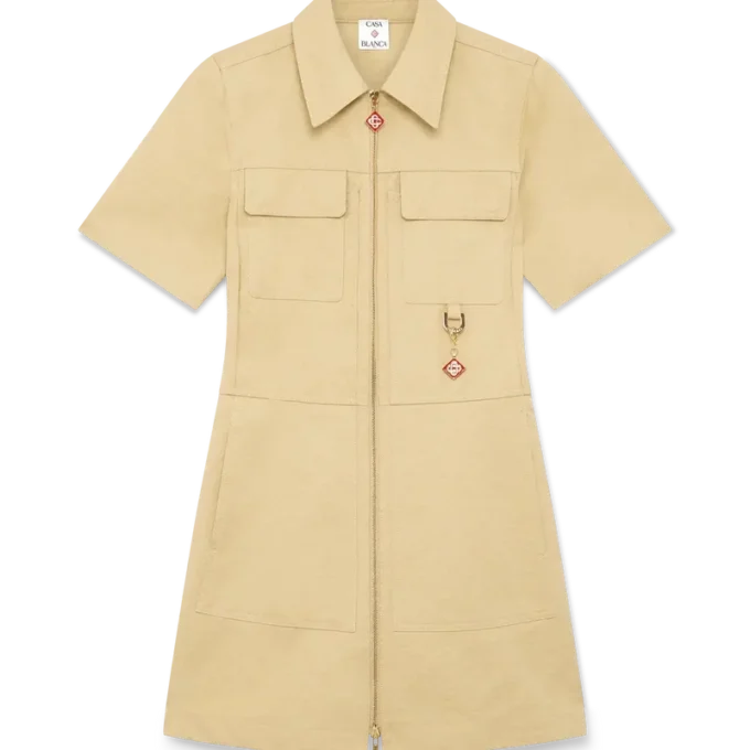 Vestido de jacquard de algodón con monograma