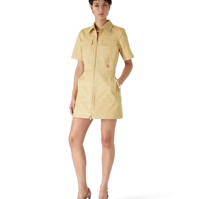 Vestido de jacquard de algodón con monograma