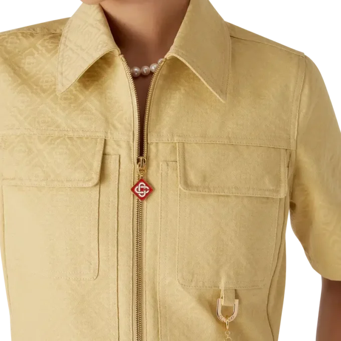 Vestido de jacquard de algodón con monograma