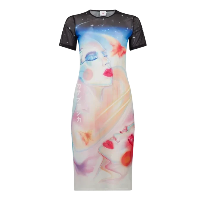 Vestido de pantalón corto de malla Galactic Connection