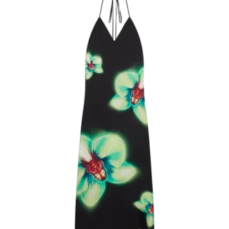 Vestido de seda Orchid Glitch