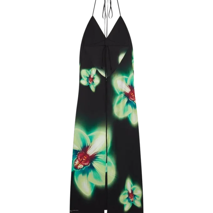 Vestido de seda Orchid Glitch