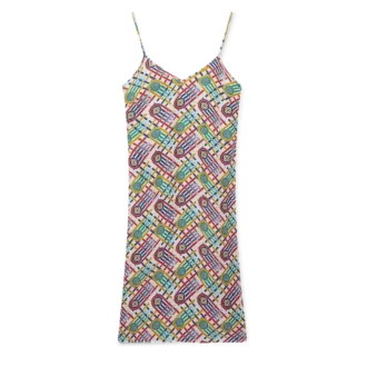 Vestido liso de seda con estampado Monogram Tennis