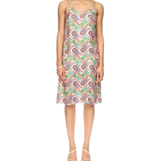 Vestido liso de seda con estampado Monogram Tennis