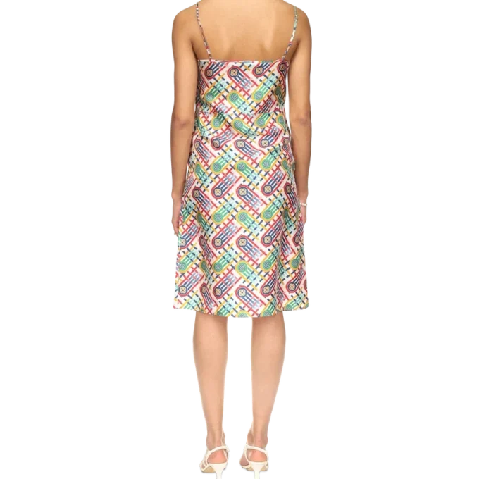 Vestido liso de seda con estampado Monogram Tennis