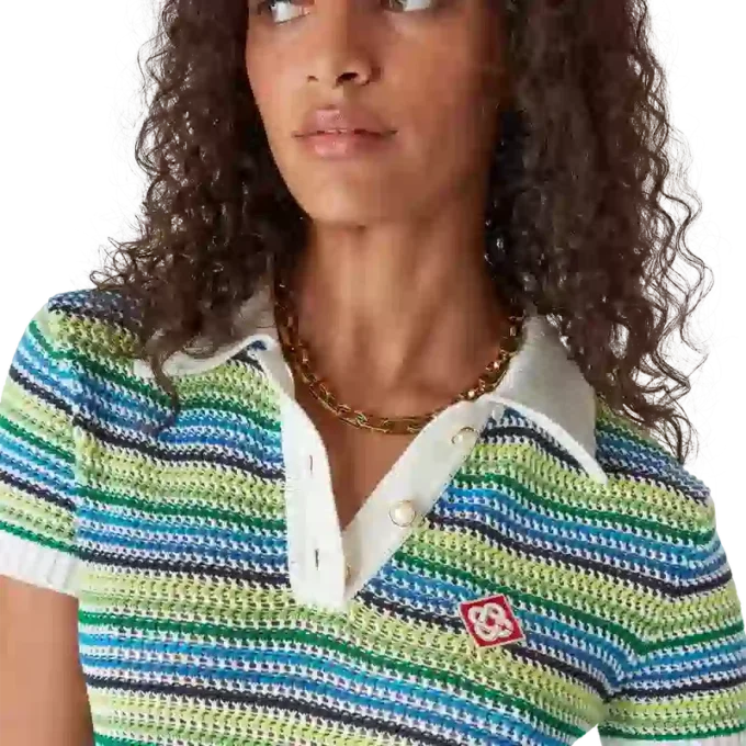 Vestido midi de manga corta a rayas