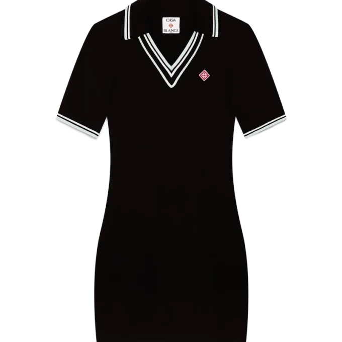 Vestido polo de viscosa con cuello en V