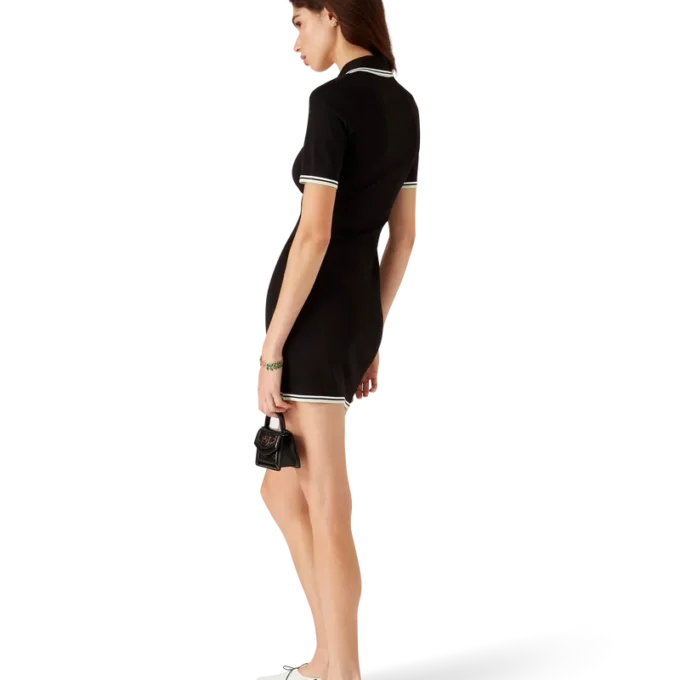 Vestido polo de viscosa con cuello en V