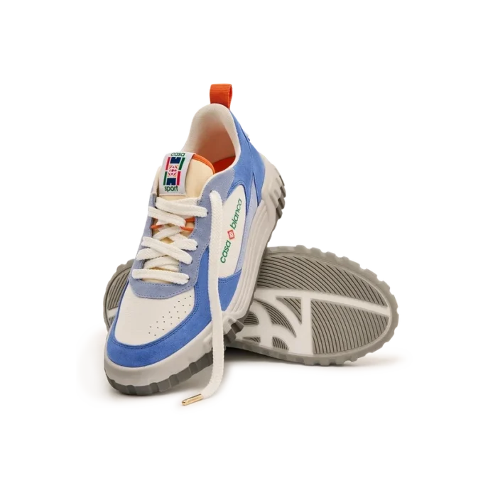 Zapatilla Court para mujer en blanco y azul