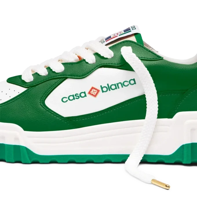 Zapatilla Court para hombre en verde y blanco